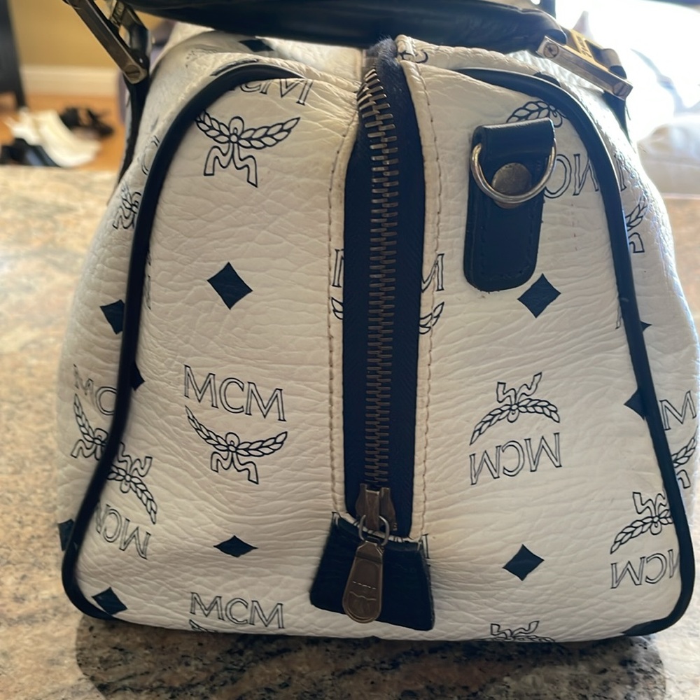 Authentic MCM Vintage Coated Canvas Boston Bag - Picture 7 of 11